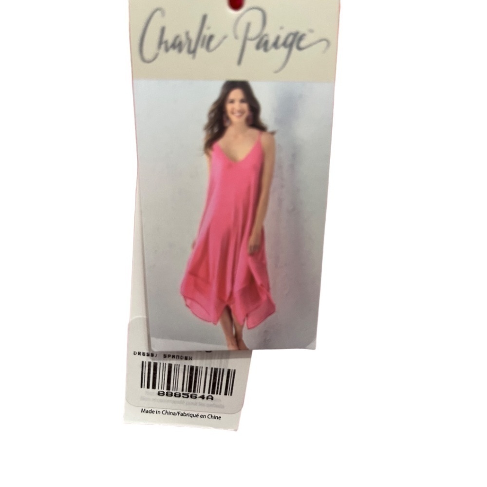 CHARLIE Paige Pink Sleeveless Lightweight Flowing Handkerchief Dress S / M Nwt